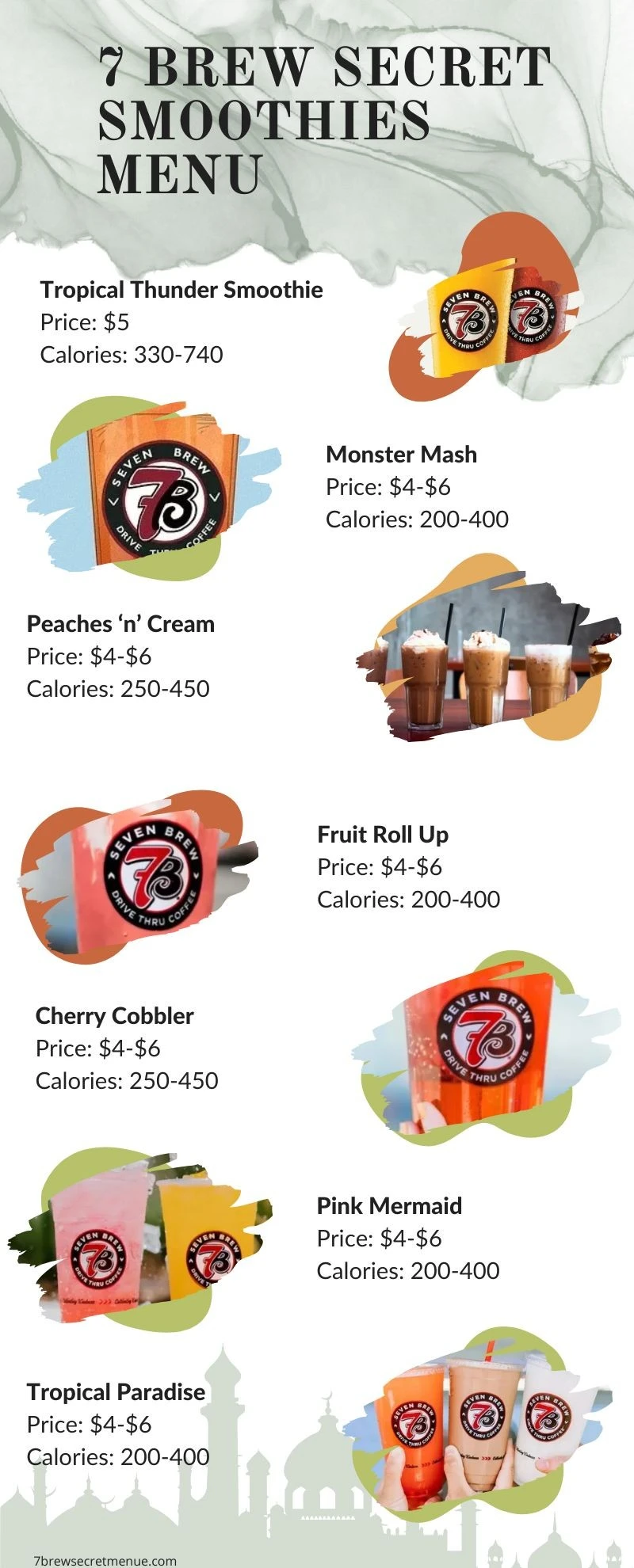 7 Brew Secret Smoothies Menu